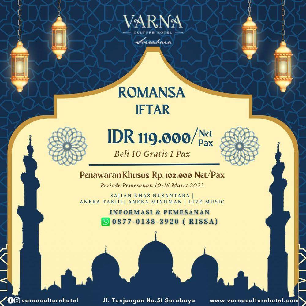 Romansa Iftar di Varna Culture Hotel (instagram.com/varnaculturehotel)