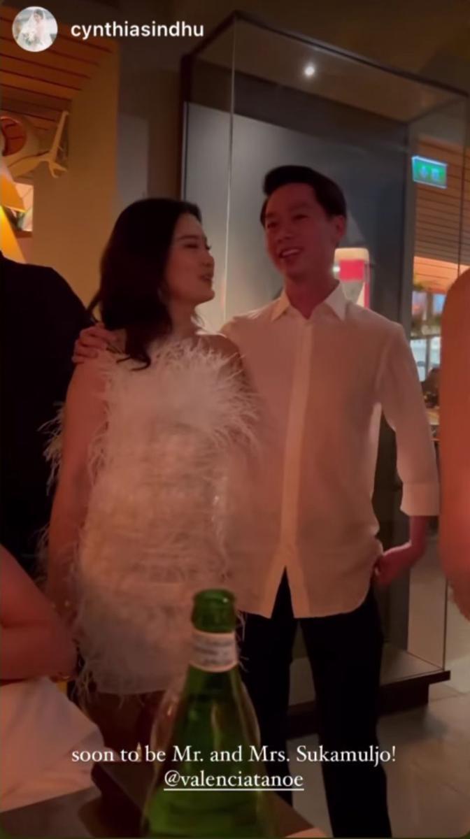 momen wedding welcome dinner Kevin Sanjaya dan Valencia Tanoesoedibjo (instagram.com/cynthiasindhu)