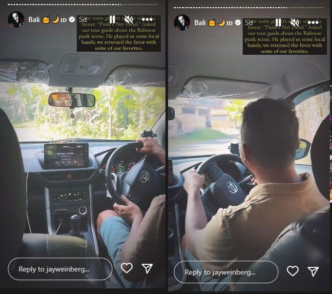 Jay Weinberg saat di dalam mobil. (Instagram.com/jayweinberg)