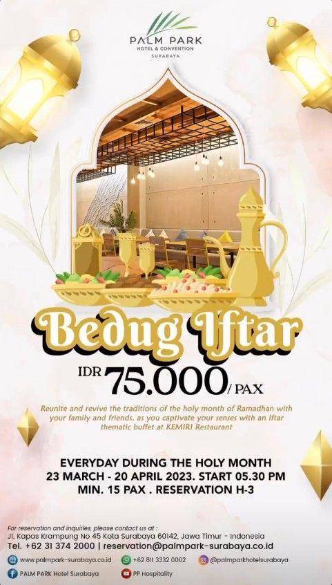 Paket Bedug Iftar di PALM PARK Hotel (instagram.com/palmparkhotelsurabaya)