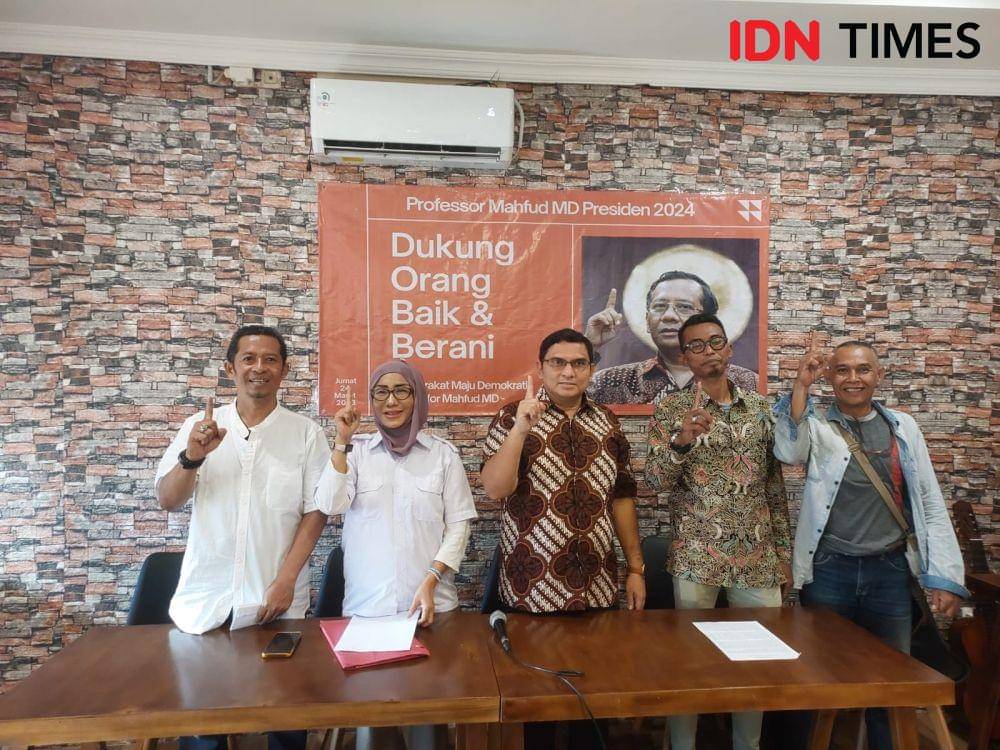 Masyarakat Maju Demokratis (MMD) dorong Mahfud MD maju capres di pemilu 2024 pada Jumat, 24 Maret 2023. (IDN Times/Santi Dewi)