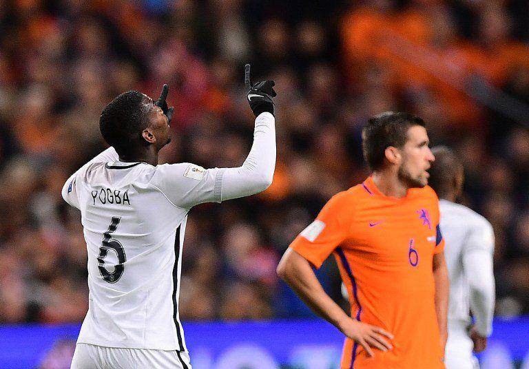 Belanda melawan Prancis di kualifikasi Piala Dunia 2018. (twitter.com/equipedefrance)