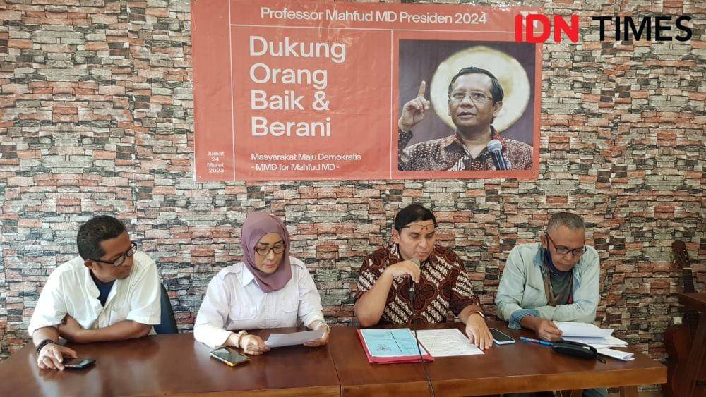 Masyarakat Maju Demokratis (MMD) dorong Mahfud MD maju capres di pemilu 2024 pada Jumat, 24 Maret 2023. (IDN Times/Santi Dewi)