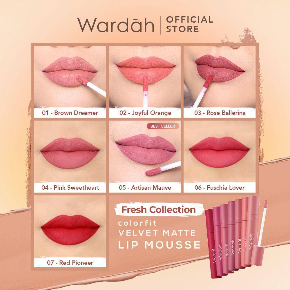 Wardah Colorfit Velvet Matte Lip Mousse - 01 Brown Dreamer (shopee.co.id/wardahofficial)