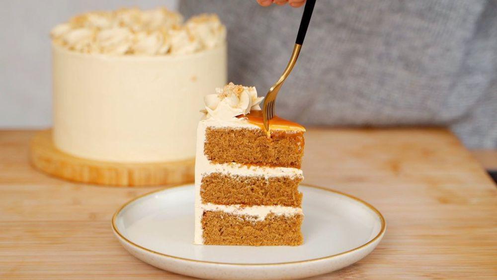 Resep Caramel Latte Cake ala Luvita Ho, Camilan Nikmat Beraroma Kopi