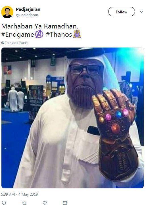 Meme Marvel Bulan Ramadhan - Thanos mengucapkan, "Marhaban Ya Ramadhan"