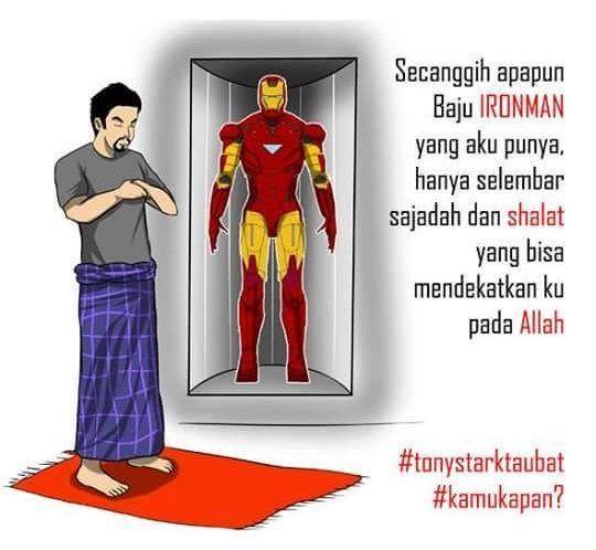 Meme Marvel Bulan Ramadhan - Tony Stark bertobat saat Ramadan, kamu kapan?