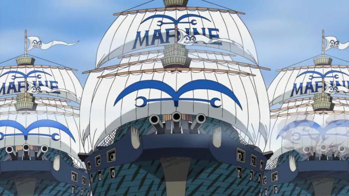 kapal Angkatan Laut (dok. Toei Animation/One Piece)