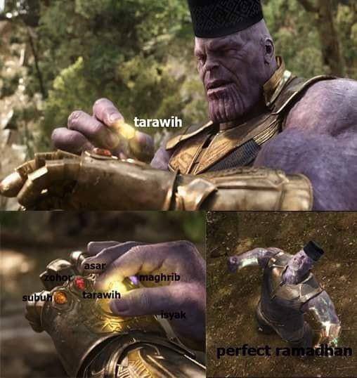 Meme Marvel Bulan Ramadhan - Tarawih melengkapi ibadah saat puasa