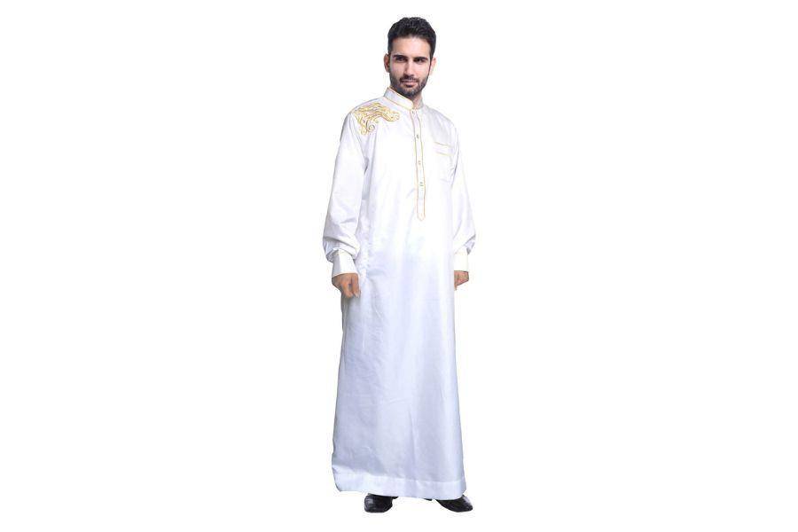 Model gamis pria modern, Gamis putih emas (ebay.com)