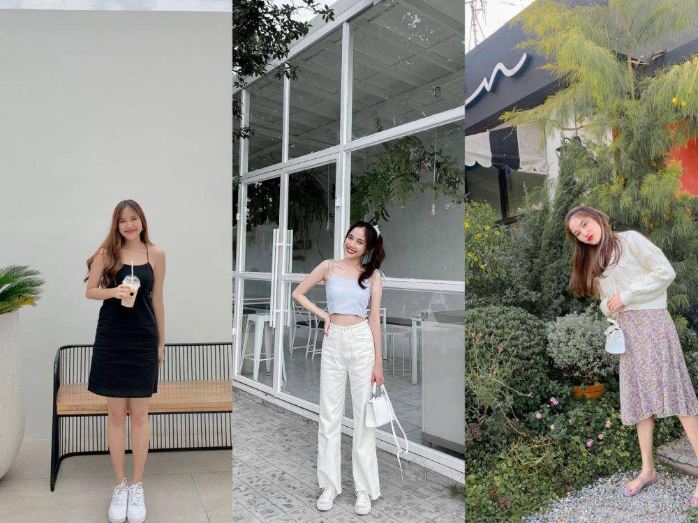 kolase inspirasi outfit feminim ala Freen Sarocha (instagram.com/srchafreen)