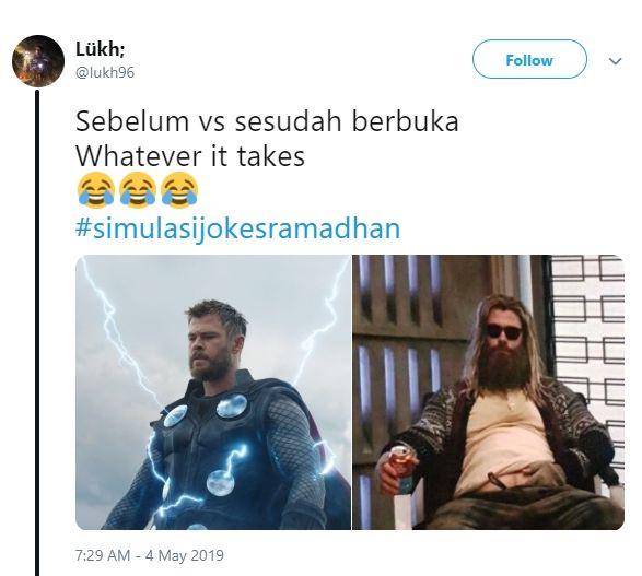 Meme Marvel Bulan Ramadhan - Banyak makan setelah berbuka puasa bikin perut buncit!
