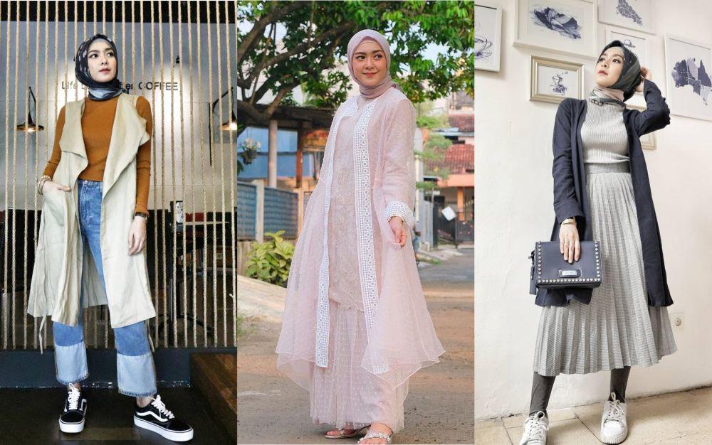 12 Ide Padu Padan Layering Outfit ala Richa Iskak, Simpel dan Kalem