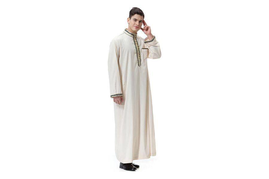 Model gamis pria modern cream simpel (amazon.com)