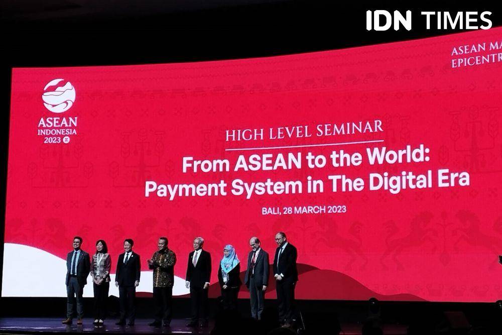 High Level Seminar From ASEAN to the World: Payment System in The Digital Era di Bali Nusa Dua Convention Center, Selasa (28/3/2023). (IDN Times/Trio Hamdani)