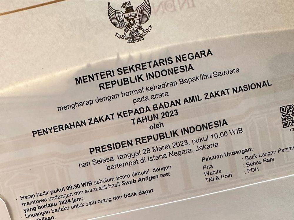 surat resmi Baim Wong diundang ke Istana (instagram.com/baimwong)