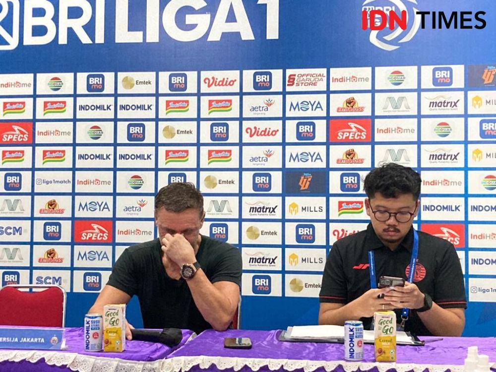 Pelatih Persija, Thomas Doll murka usai keok dari Persita, di Stadion Indomilk, Selasa (28/3/2023). (IDN Times/Tino).