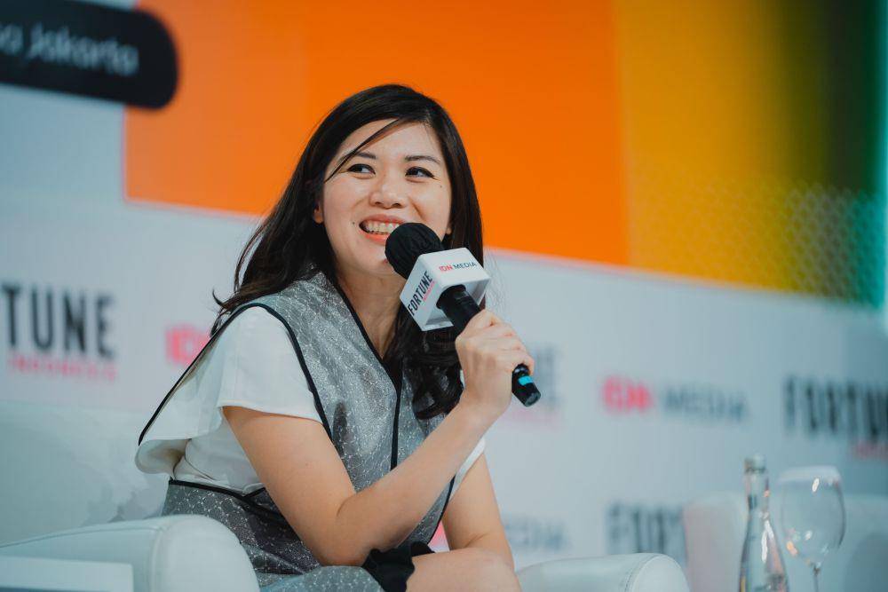 Avina Sugiarto selaku Partner East Ventures dalam sesi “Change the World for the Better Planet” di FORTUNE Indonesia Summit 2023, di The Tribrata Darmawangsa Jakarta (Dok. IDN Media)