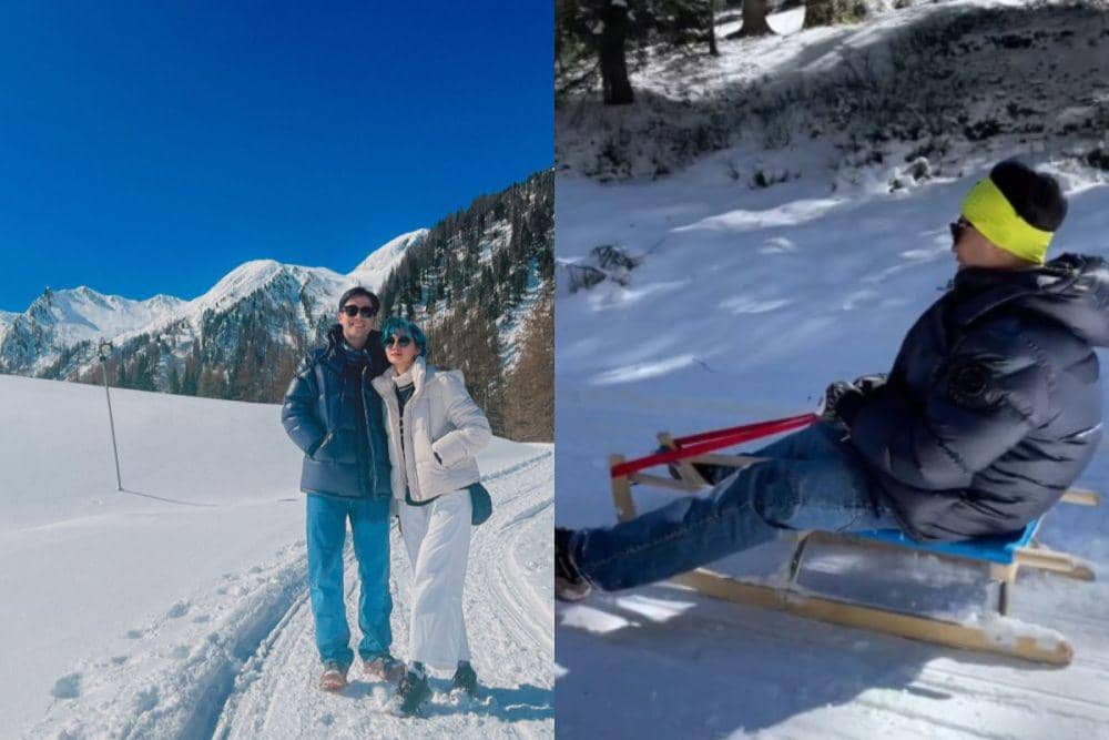 9 Momen Seru Vidi Aldiano Main Seluncuran dari Gunung di Italia
