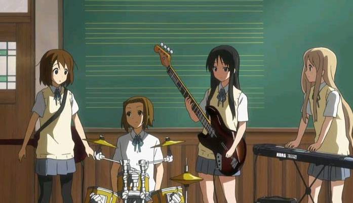 Yui, Ritsu, Mio dan Tsumugi dari anime K-On! (2009) (dok. Kyoto Animation/K-On!)