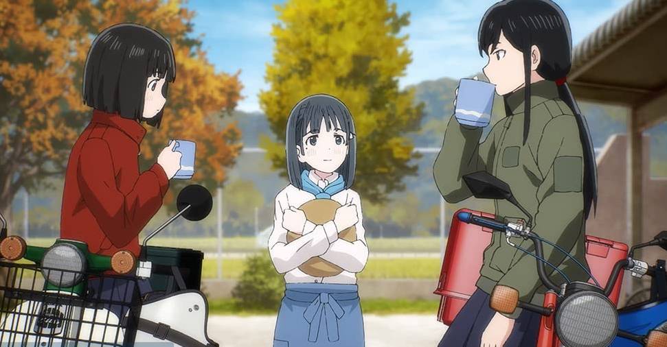 Koguma, Shii, dan Reiko dari anime Super Cub (2021) (dok. Studio Kai/Super Cub)