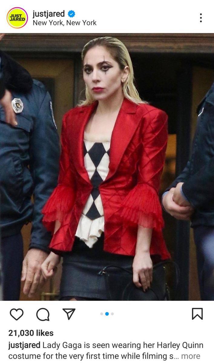 potret Lady Gaga jadi Harley Quinn (via instagram.com/justjared)