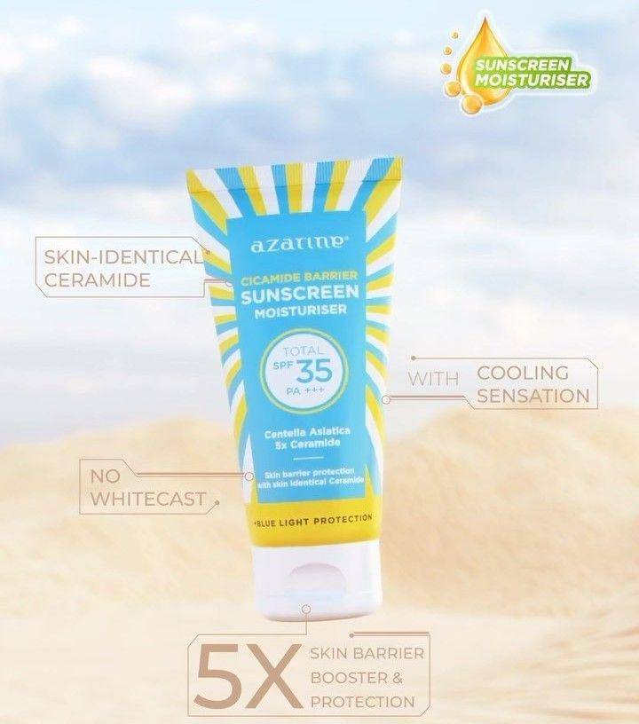 AZARINE Cicamide Barrier Sunscreen Moisturizer SPF 35 PA+++ (instagram.com/azarinecosmeticofficial)