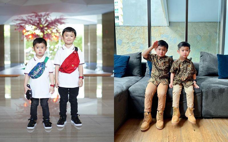 9 Outfit Couple Raphael dan Mikhael, Moeis Brother yang Kompak