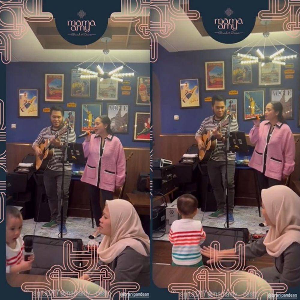 kolase Rayyanza live show di restoran Mama Amy (instagram.com/nissyaa)
