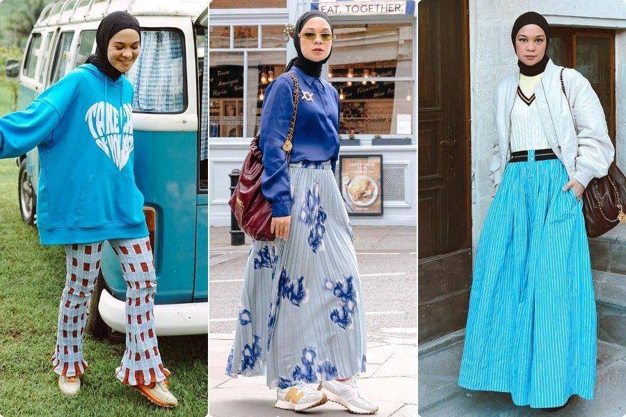 Outfit serba biru ala Tantri Namirah (instagram.com/tanteinamirah)