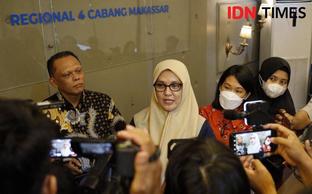 Regional Head 4 Pelindo, Enriany Muis saat diwawancarai di Makassar. (Istimewa/IDN Times Sulsel