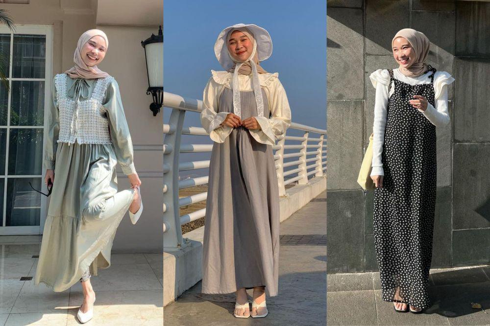 10 Referensi Korean Hijab Style dengan Dress ala Astri Ratnasari