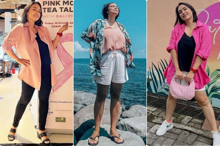 9 Ide Padu Padan Kemeja Sebagai Outer ala Feby Febiola, Effortless!