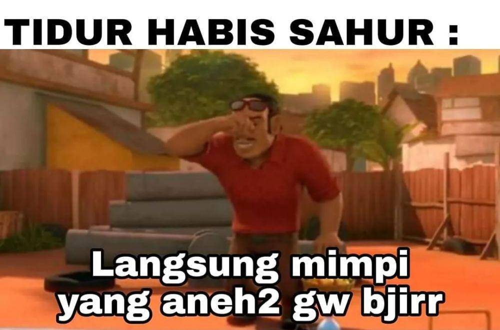 meme tidur setelah sahur (instagram.com/pos.total)
