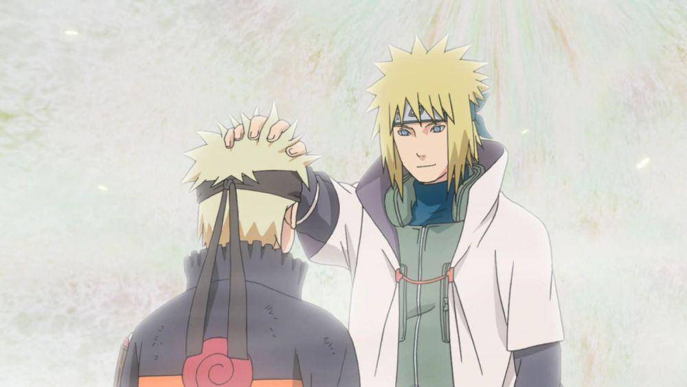 Naruto bertemu Minato untuk pertama kalinya. (dok. Pierrot/Naruto: Shippuden)