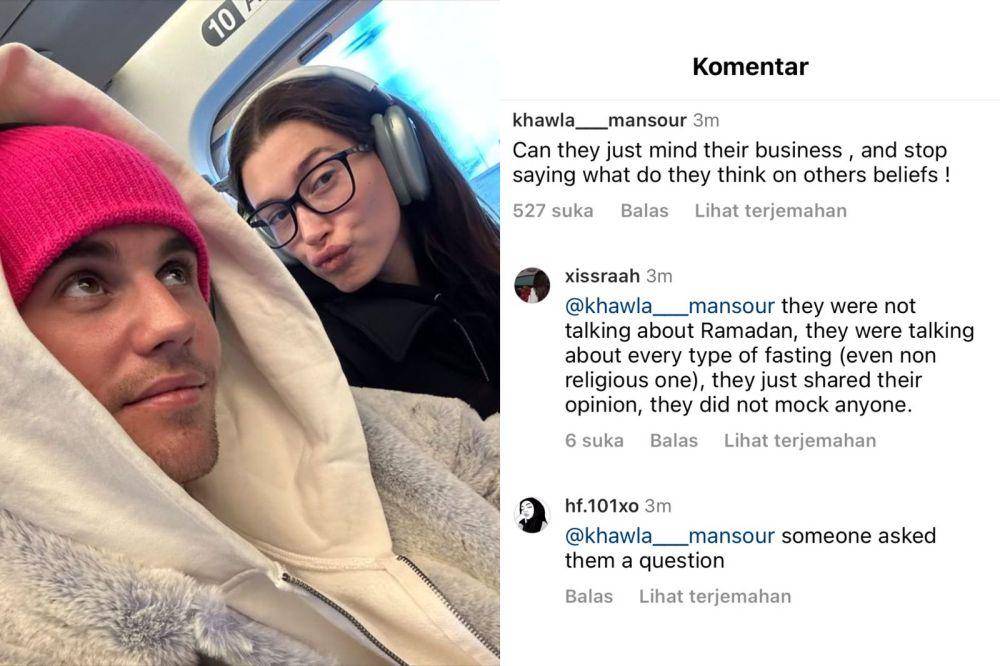komentar netizen yang membela (instagram.com/justinbieber | instagram.com/modernhijab.fh)