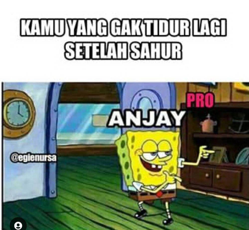 meme tidur setelah sahur (instagram.com/egienursa)