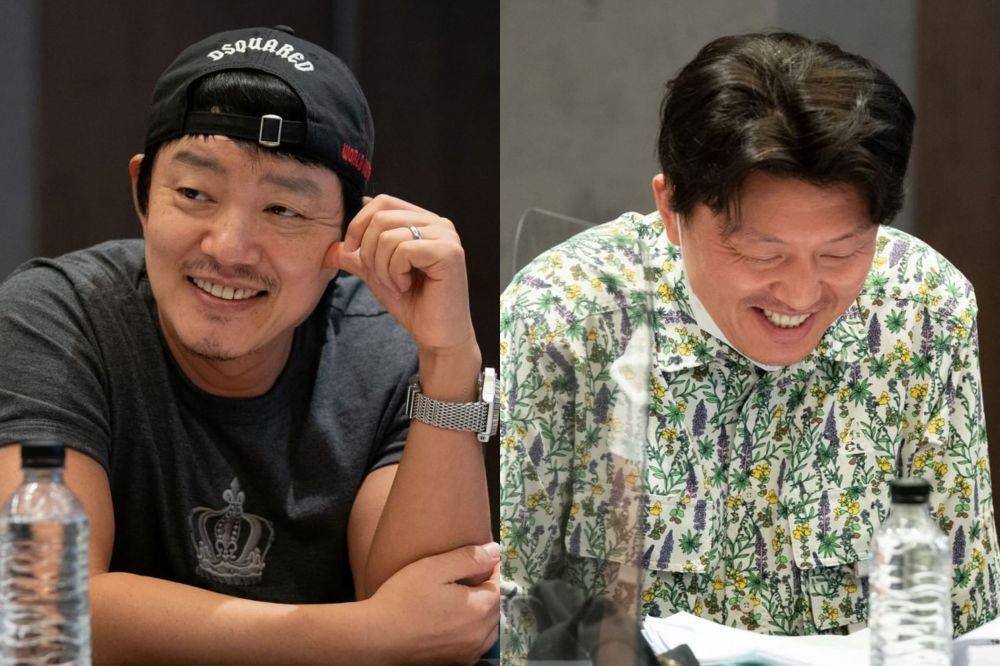 Lee Bum Soo dan Kim Min Jae saat pembacaan naskah film The Outlaws 3 (instagram.com/aboentertainment)