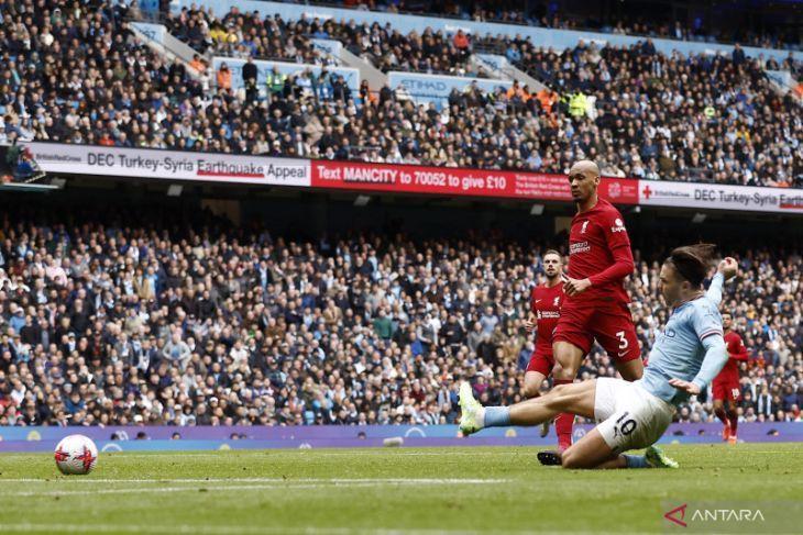 Manchester City bersua Liverpool di Premier League. (ANTARA FOTO/Reuters-Jason Cairnduff)