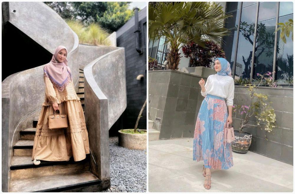 10 Gaya Hijab Seleb Ibu Satu Anak yang Lahir Tahun '90-an