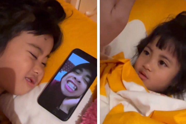 potret Chava dibangunin sahur oleh Mimi Peri (instagram.com/okintph)