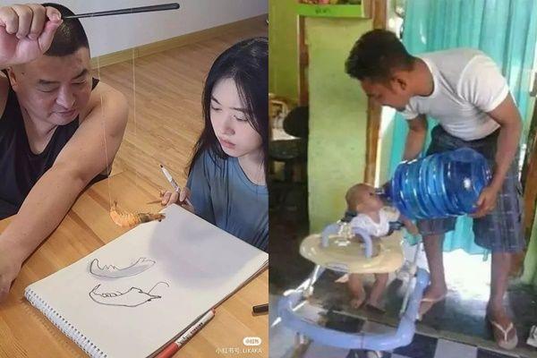 orang tua momong anak kocak (facebook.com/afwa.alfiani)