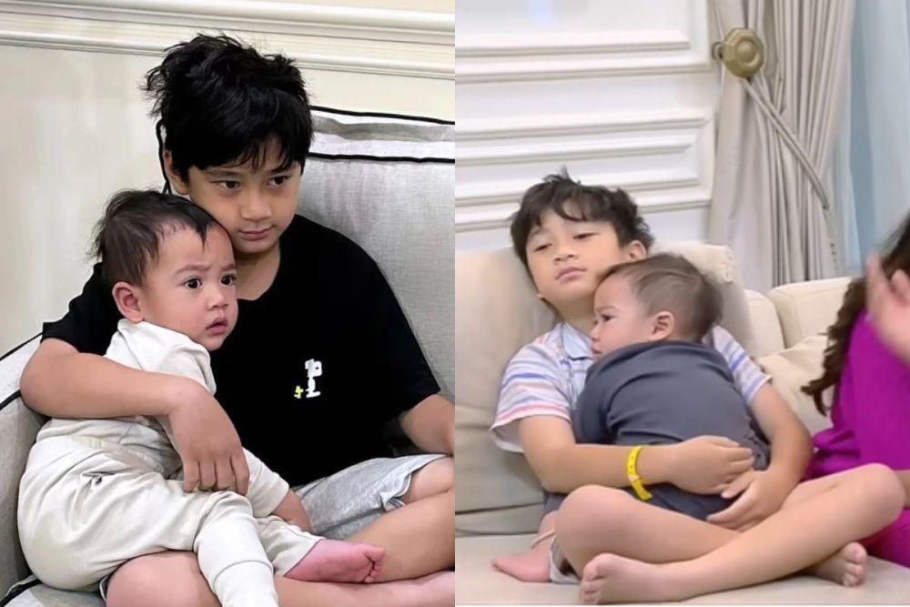 9 Potret Manis Rafathar dan Rayyanza saat Sahur, Nempel Terus!
