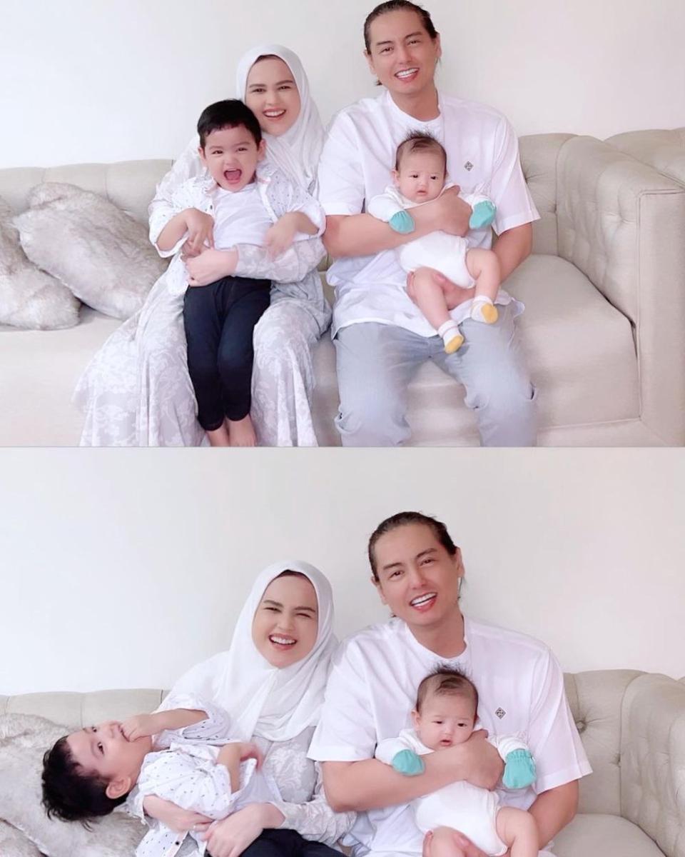 outfit keluarga Roger Danuarta dan Cut Meyriska. (instagram.com/cutratumeyriska)