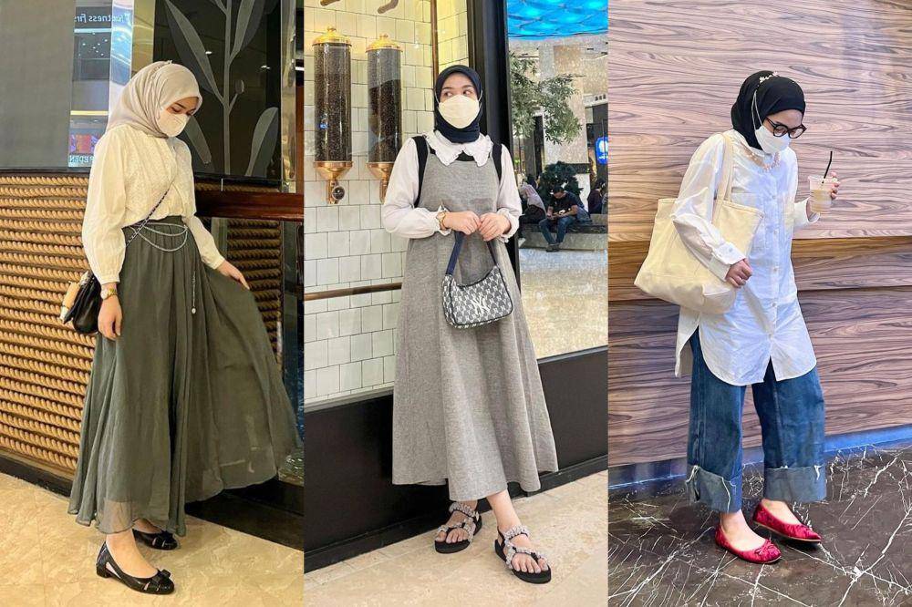 gaya outfit hijab untuk ke mall ala Alfi Siregar (instagram.com/alfisrg)