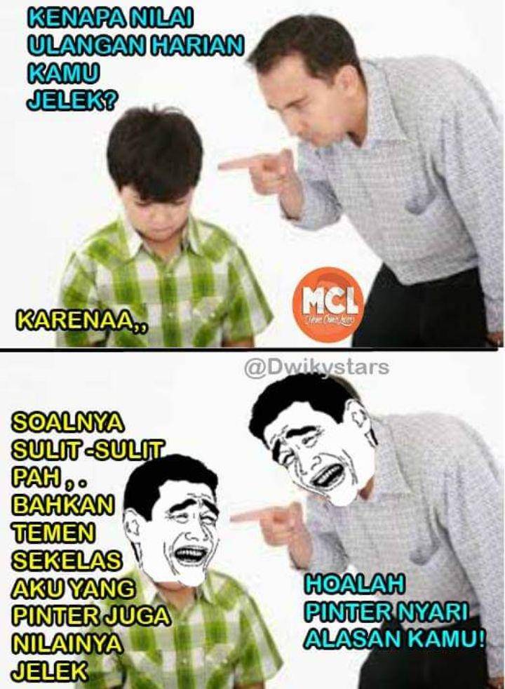 meme lika-liku ulangan harian (facebook.com/Comic Lovers Indonesia)
