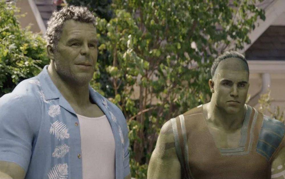 Hulk dan anaknya, Skaar dalam She-Hulk: Attorney at Law (dok. Marvel Studios/She-Hulk: Attorney at Law)