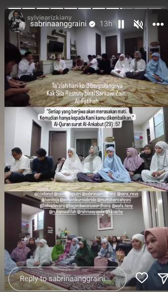 potret tahlilan ibu Sabrina Anggraini (instagram.com/sabrinaanggraini)
