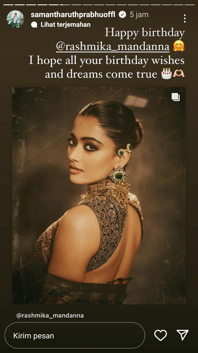unggahan Samantha Ruth Prabhu (instagram.com/samantharuthprabhuoffl)