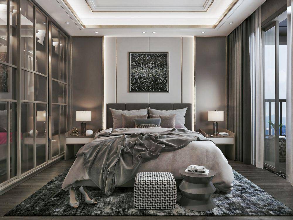 ilustrasi kamar tidur mewah dengan focal point dinding aksen (unsplash.com/Ali Moradi)